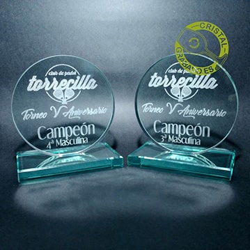 Placas de cristal personalizadas mediante grabado láser